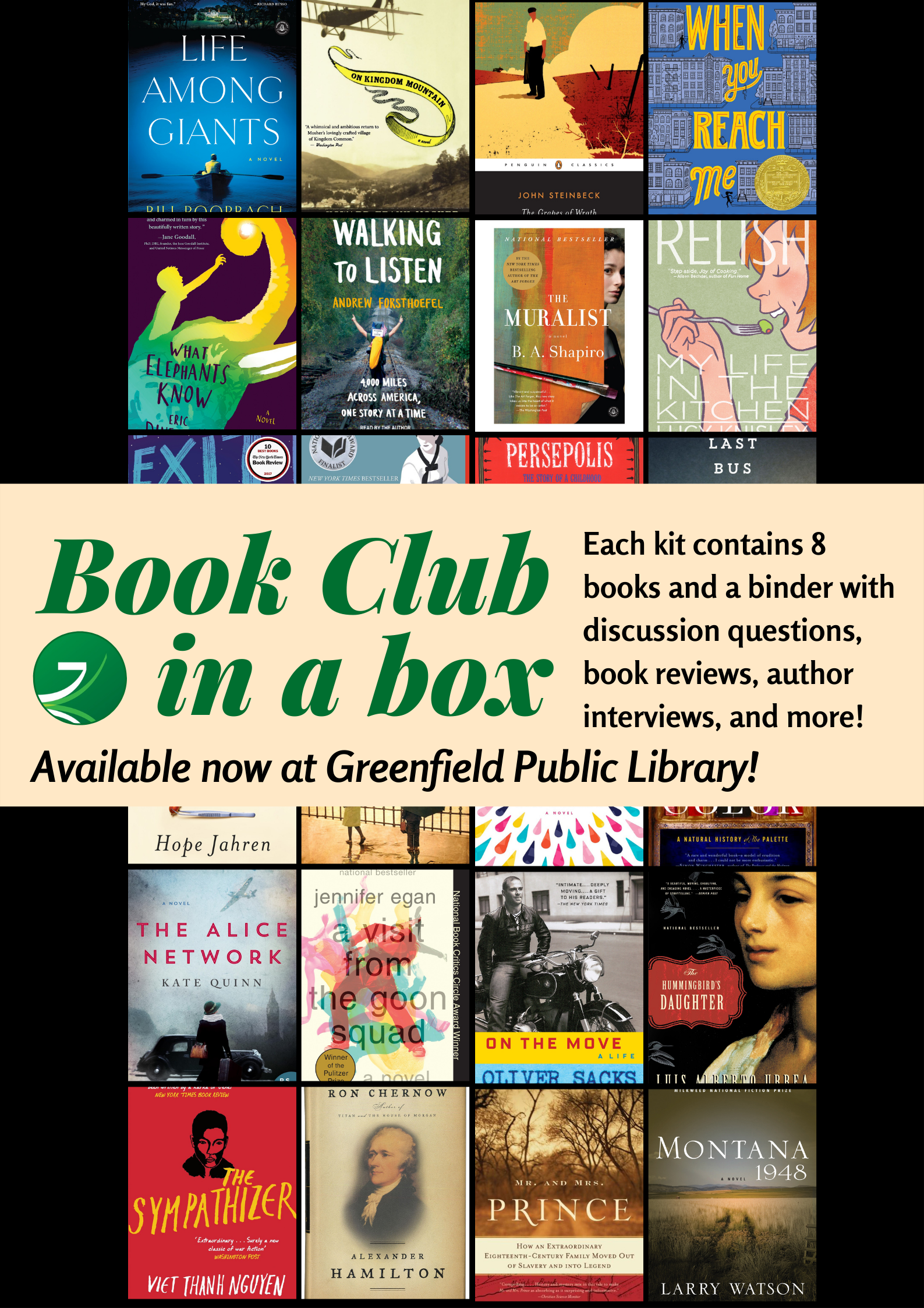 Book club in a box flyer. Call for details.